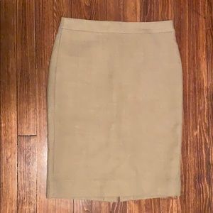 Beige J. Crew wool pencil skirt
